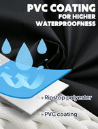 Waterproof Rain Poncho for Women Packable Hooded Raincoat with Pocket (F Black)