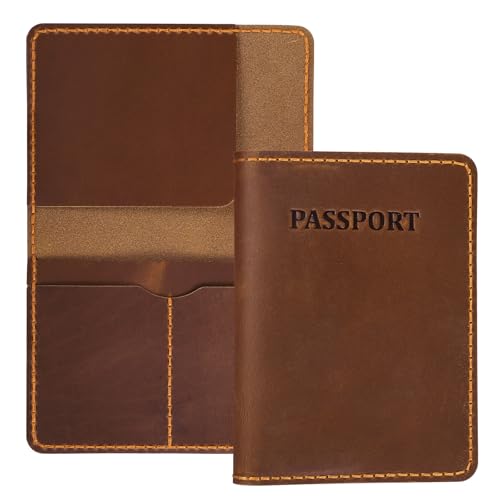 Premium Leather Passport Holder for Travel (Brown)
