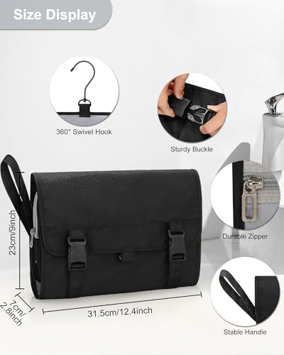 Travel Toiletry Bag for Men (01 Black / X Large)