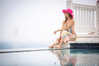 Women's Cotton Hat with Inner Drawstring and Upf 50+ Rating (One Size / Pink)