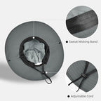 Ponytail Sun Bucket Hats for Women UV Protection Foldable Wide Brim (1 Pack-gray)