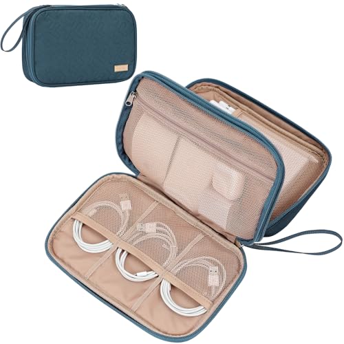 Travel Cord Organizer Case (Large / Lake-Blue)
