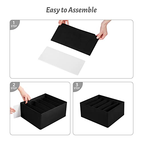 Jeans Drawer Organizers for Clothing (Black)