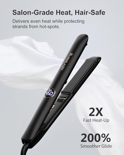 1 Inch Hair Straightener Flat Iron (1 Inch [Width Only] / Black)