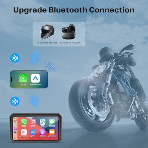 6.25 Inch Wireless Motorcycle Carplay GPS Navigation System with Apple Carplay and Android Auto Portable Screen with Dual Bluetooth (6.25 Inch+Magnetic Mount)