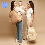 Boss Plus Large Diaper Bag Backpack with 19 Pockets (Chai)