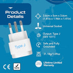 Switzerland Travel Plug Adapter (Off-White)