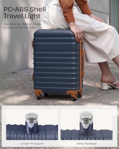 Luggage Set Hardside Suitcase (3 piece set (BP/TB/20) / Midnight Blue)