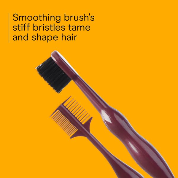 Conair Slick Back Tail Comb Set, 3-Pack with Fine Tooth Tail Comb, Edge Brush, and Smoothing Brush for Teasing, Parting, and Smoothing Sleek Hair Styles, Control Hair Flyaways