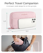 Electronics Organizer Travel Case for Cords Chargers Phones (8.3"L x 5.3"W x 2.3"H / Beige)