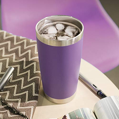 20oz Stainless Steel Tumbler Bulk with Lid (12 Count (Pack of 1) / Powder Purple)