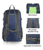 Lightweight Packable Hiking Backpack (Green & Yellow)