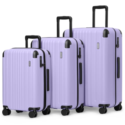 Luggage Set Light and Durable Hardshell (Light Purple2.0 / 3-Piece Set (20/24/28))