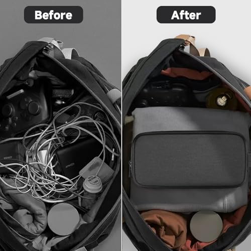 Double Layer Cable Organizer Bag (Dark Grey / Double Layer)