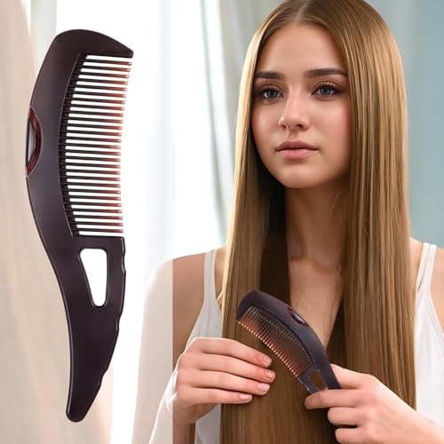 Dandruff Comb Remover Scalp Detox Comb for Build Up Self Cleaning Hair Comb (1PC Brown and Red)