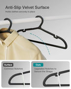 50 Pack Clothes Hangers (Black)