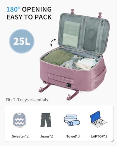 17'' Travel Backpack Airlines Approved Personal Item Carry On Bag Pink (Pink-2 / 17 inch underseat)
