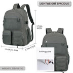 Multi Pocket Backpack for School College Travel (Dark Grey)