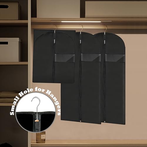 Garment Bags for Hanging Clothes (Black / 45''- 2 Pack)