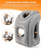 Travel Pillow (Grey (Head Heart-shape&sloping Base) / Medium)