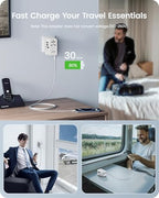 140W International Travel Adapter (140W-1A3C(4 Fast Charger Ports) / White)