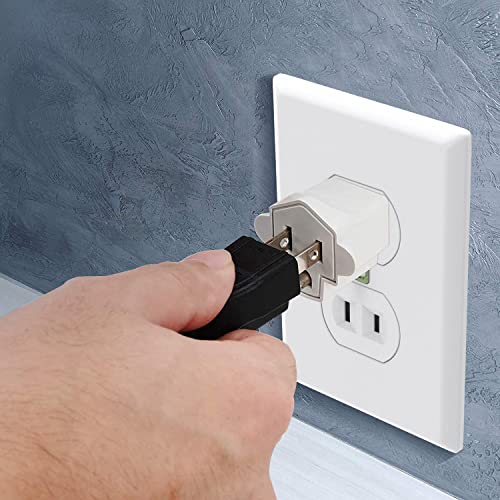 10 Pack ETL Listed 3 Prong to 2 Prong Adapter Converter (10 Pack / A-Ivory White)