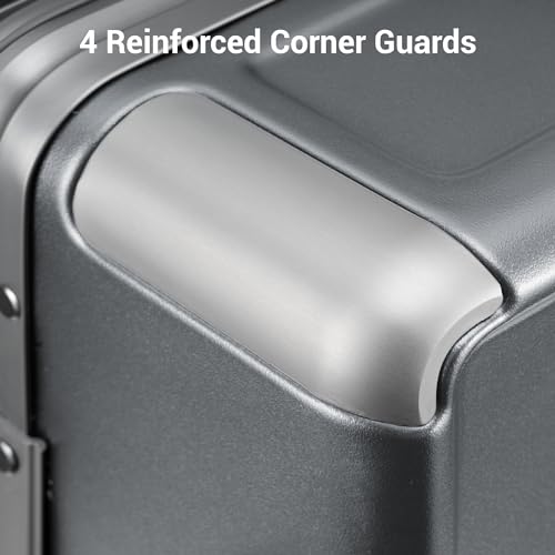 Zipperless Carry On Luggage Airline Approved Hard Suitcase 20" Grey (Grey / Carry-On 20 Inch (With 6PC Organizers))