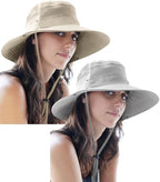 Safari Hat for Men Sun Hats for Women UV Protection UPF 50+ Fishing (Light Grey & Beige Standard 2 Pack / Safari)