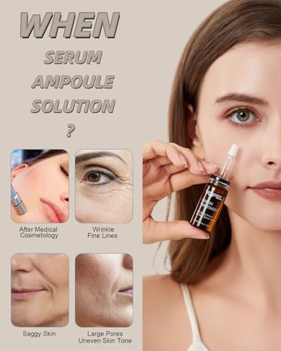 Anti Aging Serum with Hyaluronic Acid for Microneedling Serum Ampoules for Face 0.35 oz 4 Vials (anti aging kit)