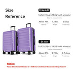 Luggage Sets 2 Piece Suitcase Set Hardshell 20 inch (Lt Purple / 2-Piece Set (20/24))