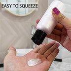 5 Pack 3.4 oz Travel Bottles for Toiletries TSA Approved Leakproof Plastic Empty Travel Size Bottles Containers with Labels (1.5 inches x 4.7 inches)