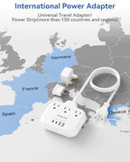 European Travel Plug Adapter (Type C/G/A-Most Countries-5FT)