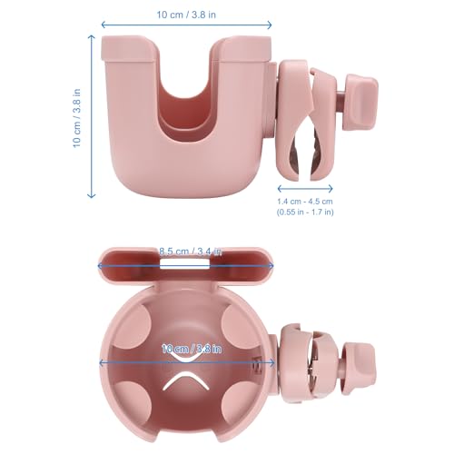 Stroller Cup Holder with Phone Holder (All Light Pink & All Light Pink)
