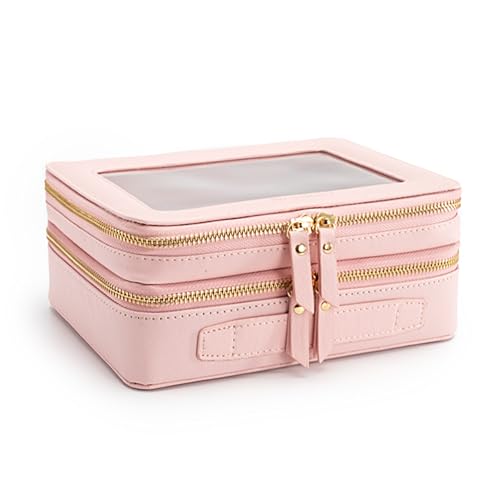 XL Clear Makeup Organizer (Pink / Dual Layer)
