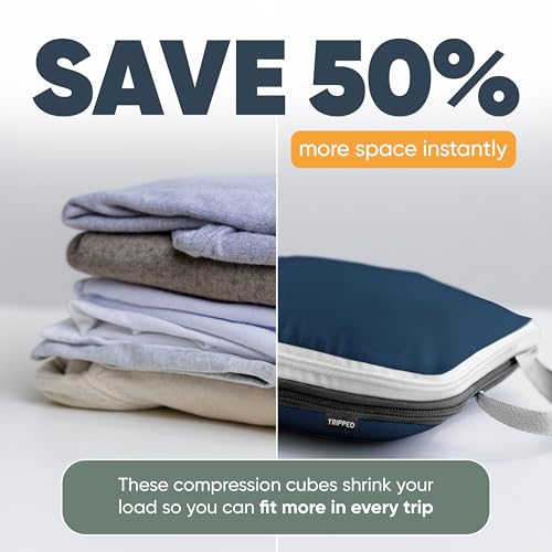 Large Compression Packing Cubes 7 (Navy/White)