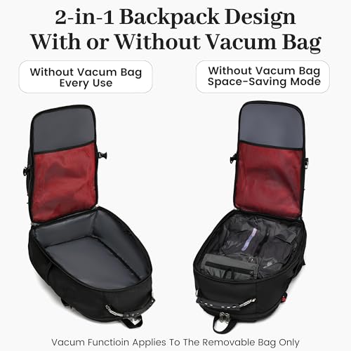 Vacuum Seal Backpack for Travel with Pump (17.3 / Black Q)