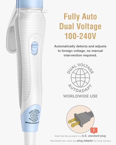 Travel Curling Iron Mini (Cornflower Blue - 390℉ for Fine/Damaged Hair Only)