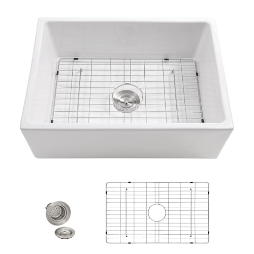 28"x20" White Farmhouse Sink (28"x20"x10" / White)