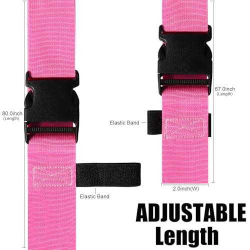 Luggage Straps for Suitcases TSA Approved (Pink)
