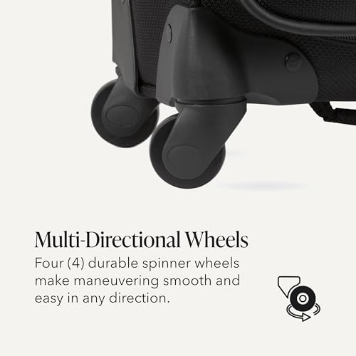 Sion Softside Expandable Spinner Luggage Durable Lightweight Travel Suitcase (3-Piece Set (Carry-On/Medium/Large) / Black)