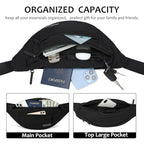 Large Crossbody Fanny Pack with 4 (Top Zip Black / Large)