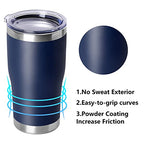 20oz Tumbler with Lid Stainless Steel Tumblers Bulk (Navy / 4 count)