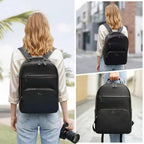 Camera Backpack Classic PU Leather for DSLR (Black / 20L)