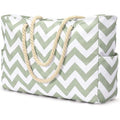Beach Bags for Women Large Waterproof Beach Tote Bag Zipper Beach Bags Waterproof Sandproof Swim Pool Bag Large Tote (Light Green Wave)