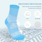 Crew Compression Socks for Women Men with Ankle Arch Support Plantar Fasciitis Relief 3 Pairs (Small / Pink+purple+blue(3 Pairs))