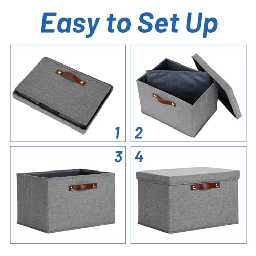 Storage Bins with Lids 2 (15×11×9.5 / A-Gray)