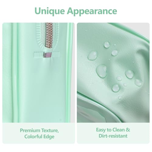 2 Pack Clear Makeup Bag Set (2 Pack Green Turtle Leaves Print / Hybrid Traveler (1 Large & 1 Medium - Soft))