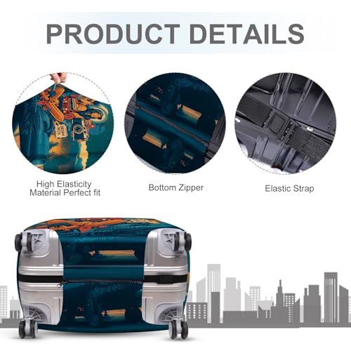 Funny Adventure Travel Luggage Cover (#23 / XL(fits 32-34Inch suitcase))