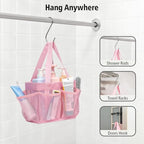 Mesh Shower Caddy Portable (1 Pack Pink with Rigid Base / S (Self-Standing Caddy Basket))