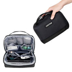 Premium Waterproof Electronics Organizer Travel Bag with Handle (Black)